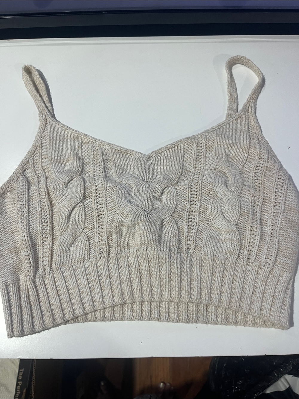 wild fable Beige Cable Knit Crop Camisole